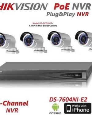 Kit 4 Camaras De Seguridad IP NVR POE Hikvision Interior